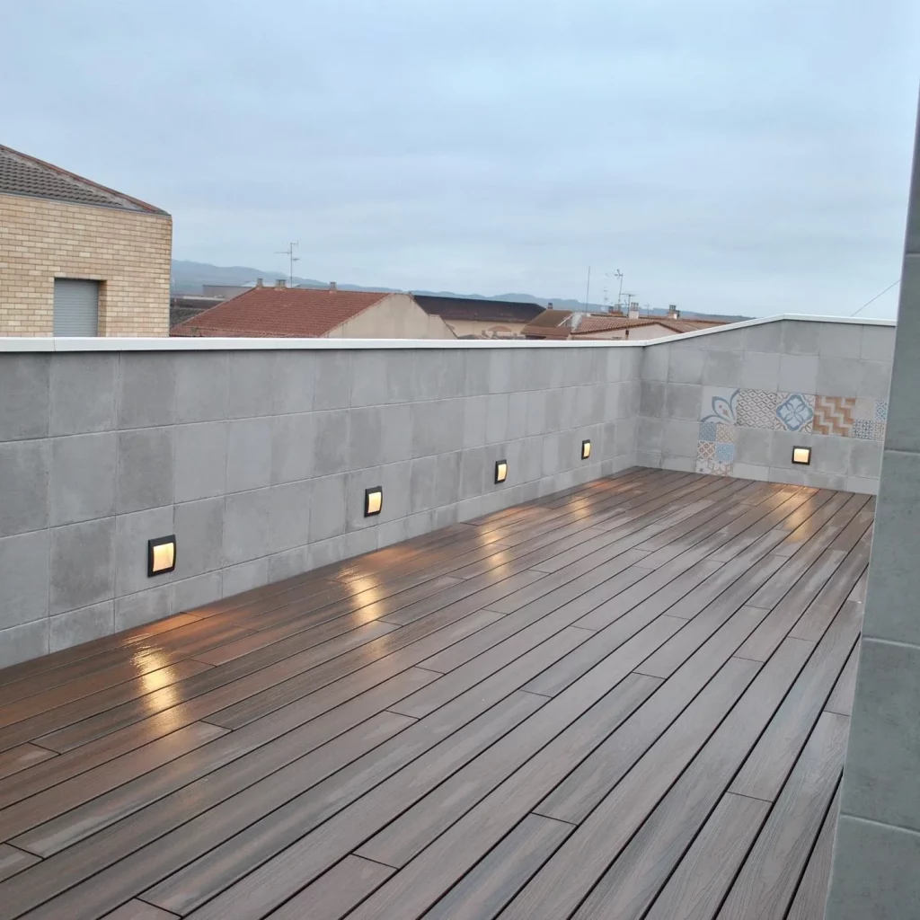 Calcular la pendiente en la terraza para drenar el agua