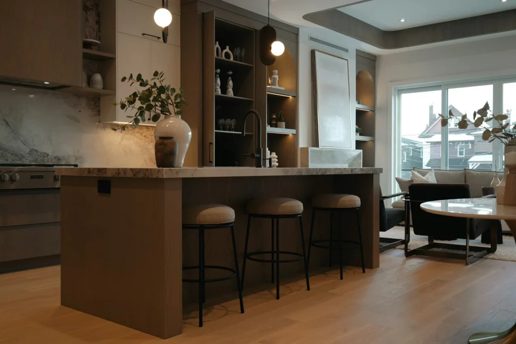 cocina con isla abierta al salón